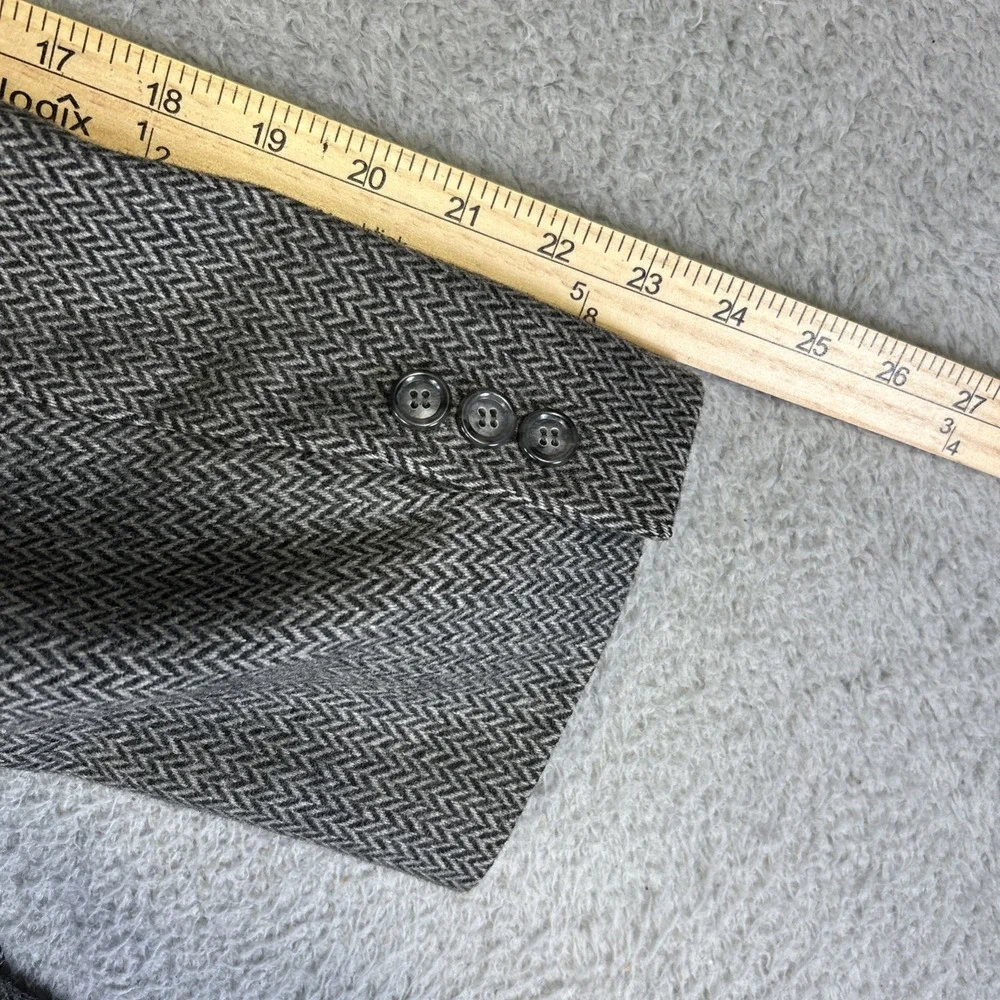 Vintage Bert Pulitzer‎ Blazer Mens 44 Gray Herringbone Camel Hair Wool Jacket